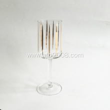 White Wine Glass With Gold Decal